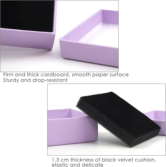 Gift Box Necklace Earring Ring Box Gift Box, 12 Pieces Square Cardboard Jewelry - Image 3