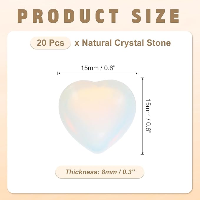 PATIKIL 20 Pcs Natural Heart Shaped Crystal Stone, 0.6 Inch Mini Polished Love - Image 2