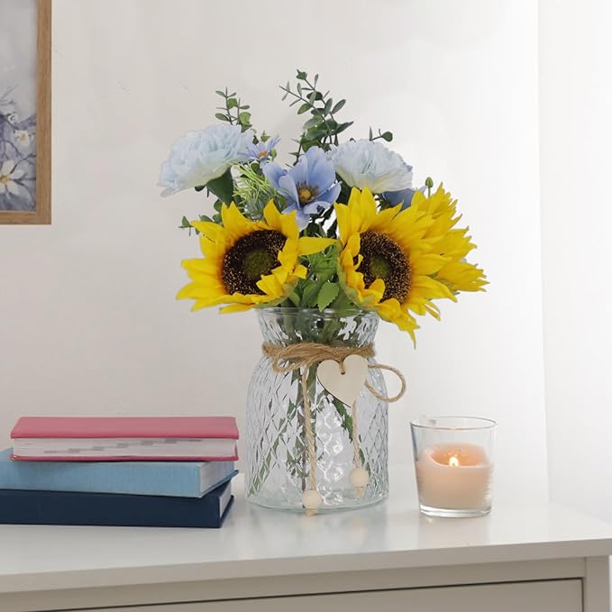 Leftover Faux Flowers in vase, Table centerpieces - Image 8