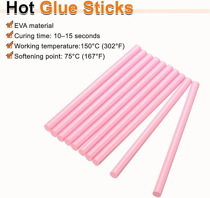 HARFINGTON 10pcs Hot Glue Sticks 0.43" Dia x 5.91" Long EVA Mini Hot Melt - Image 4
