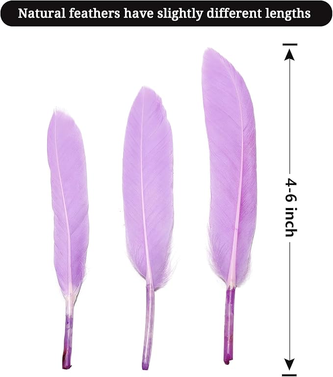 FeelfunFeather 120pcs Light Purple Goose Cochettes Feather Natural Bulk 4-6 - Image 2