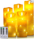 danip flameless Candle, with Embedded String Lights, 5-Piece LED Candles by danip