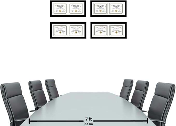 Creative Picture Frames 14X30Bk-W Black Horizontal Double Diploma Frame - Image 3