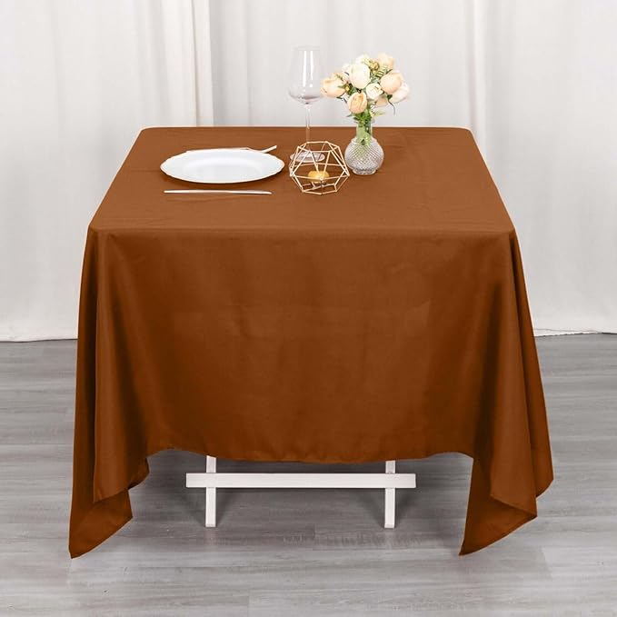 Efavormart 70" Square Linens Cinnamon Brown Wholesale Linens Polyester Square by efavormart