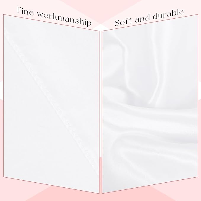 10 Packs Satin Tablecloth 57 x 108 Inch White Rectangular Table Cloth Silk - Image 4