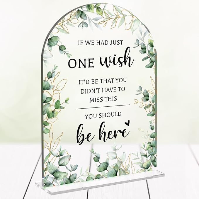 Wedding Sign Decor, You Should Be Here Sign, 5x7 Inch Arch Acrylic, Wedding Sign by Unknown