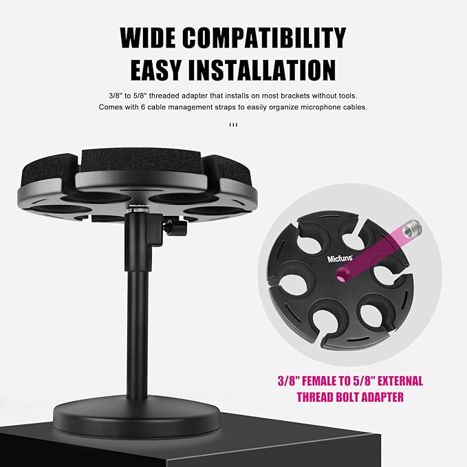 Multi Microphone Holder, Wired and Wireless Mic Holder - Image 4