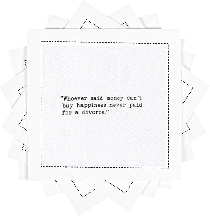 FIVE STAR NAPKINS Divorce Quotes, Beverage Napkins, Bar Napkins, Cloth Napkins by FiveStarNapkins