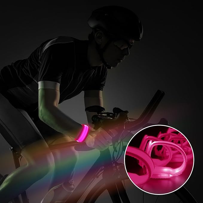 M.best 8pcs LED Light Up Bracelets Glow Flashing Wristbands Glow in The Dark - Image 2