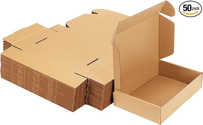 MEBRUDY 9x6x2 Inches Shipping Boxes Pack of 50, Small Corrugated Cardboard Box by MEBRUDY