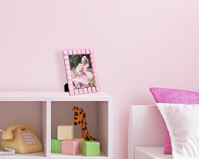 Isaac Jacobs Decorative Sparkling Light Pink Jewel Picture Frame, Photo Display - Image 6