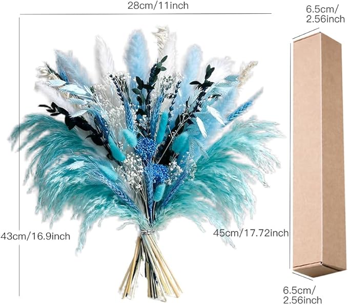 Blue Dried Flowers Bouquet - Image 3