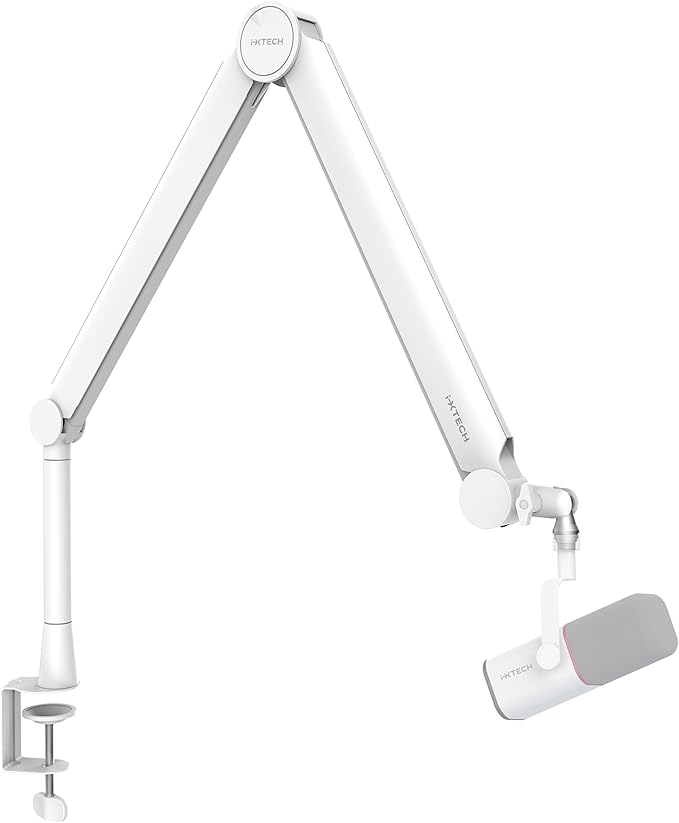 IXTECH Mic Arm White Premium Boom Arm 360° Rotatable Microphone Arm Stand by I-XTECH