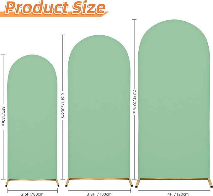 Wedding Arch Covers Arch Backdrop Cover Arch Stand Covers 7.2FT 6.6FT 6FT Set - Image 2