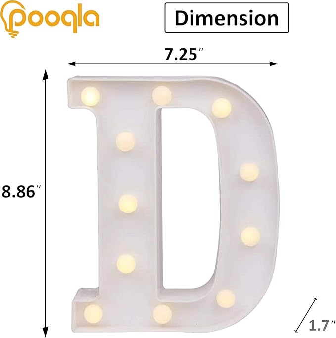 Pooqla LED Marquee Letter Lights Sign, Light Up Alphabet Letter - Image 3