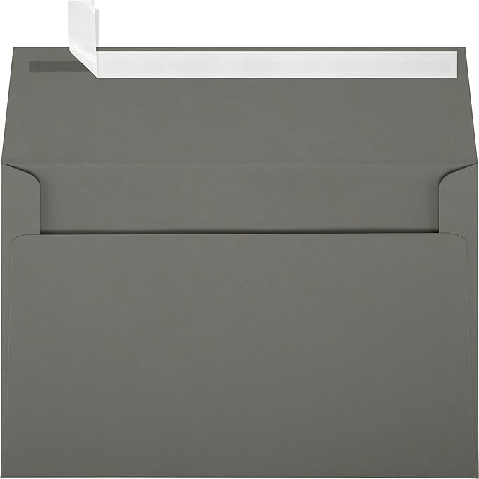 LUXPaper A9 Invitation Envelopes | Peel & Press | 5 3/4" x 8 3/4" | Smoke Gray by LUXPaper
