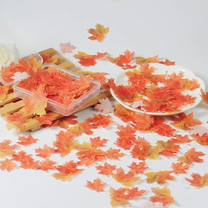 GEORLD Set of 36 Edible Fall Leaves Gold Leaf Cake Decorations, Party Cupcake - Image 3