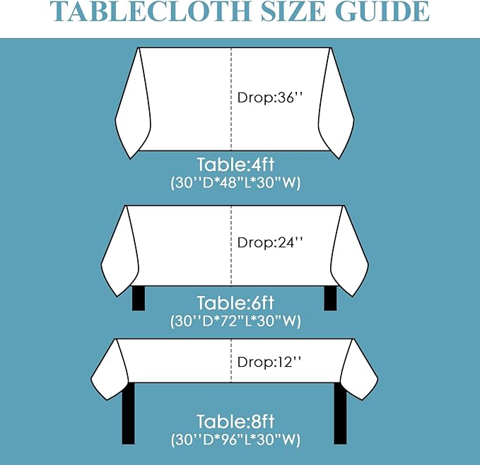VidaFete Tablecloth 60 * 120inch 10pack Rectangle Table Cloth Polyester - Image 2