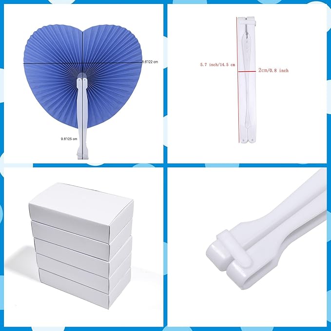 12 Packs Decorative Paper Folding Hand Fans Handheld - Image 2