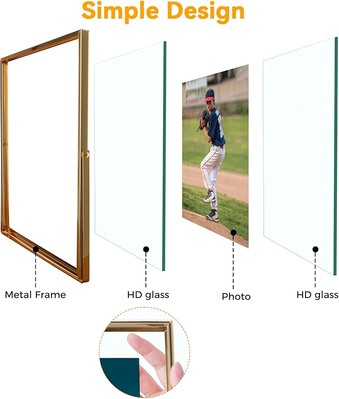 Gold Floating Frame, For Picture 3.5x5, Small Tabletop Photo Frame, Classy Gift - Image 5