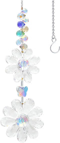Crystal Flower Suncatcher Hanging Ornament, Rainbow Maker Window Sun Catcher by PEDOBO
