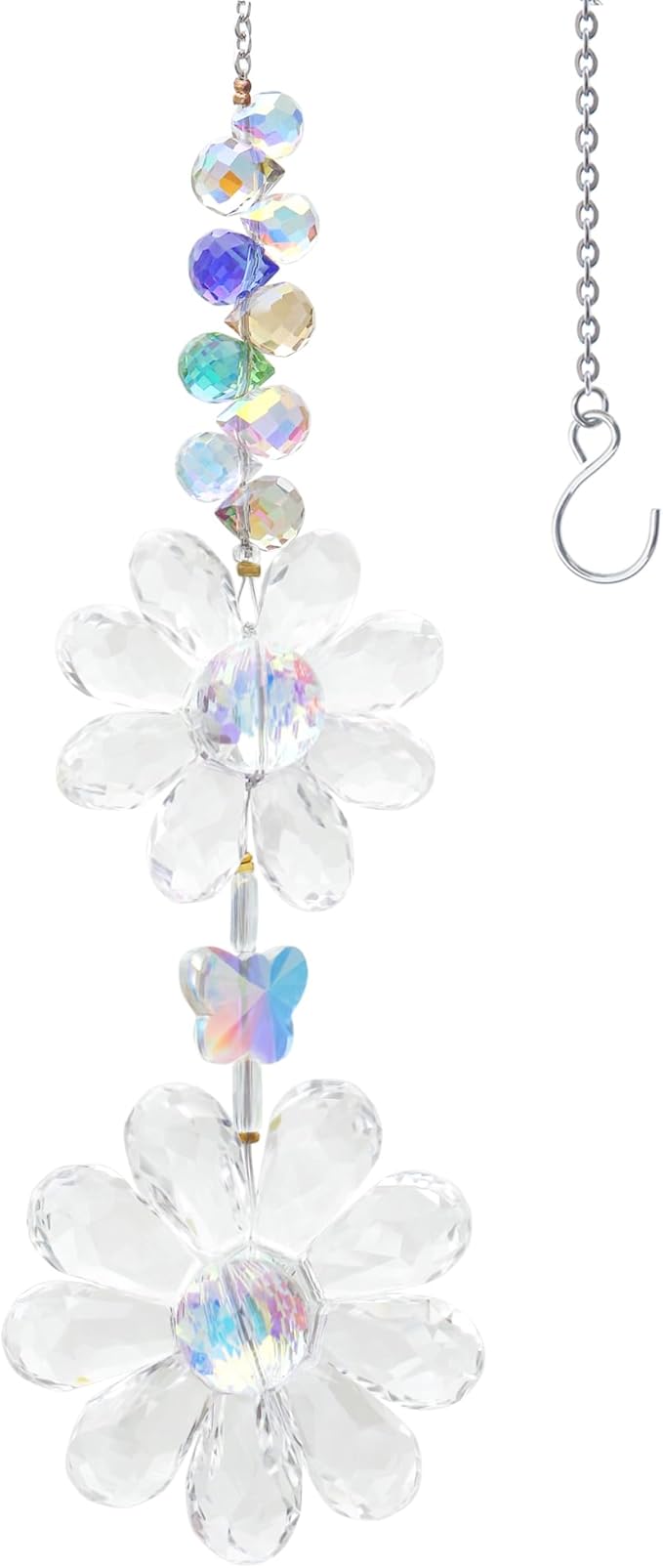 Crystal Flower Suncatcher Hanging Ornament, Rainbow Maker Window Sun Catcher by PEDOBO