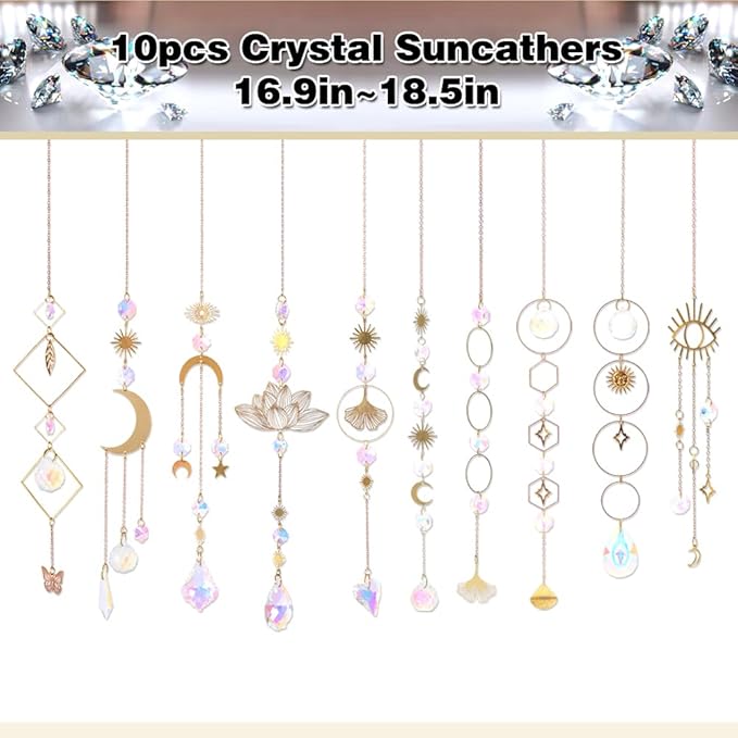 Sun Catchers, 10 Pieces Colorful Crystal Suncatcher - Image 2