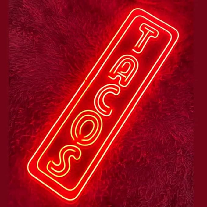 Open Tacos Neon Sign, Tacos Led Sign, Custom Neon Sign, Mexico Restaurant Wall - Image 2