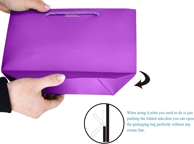 HUAPRINT Gift Bags with Handles, 7.48×3.54×7.9 inches, Party Favor Bags with - Image 6