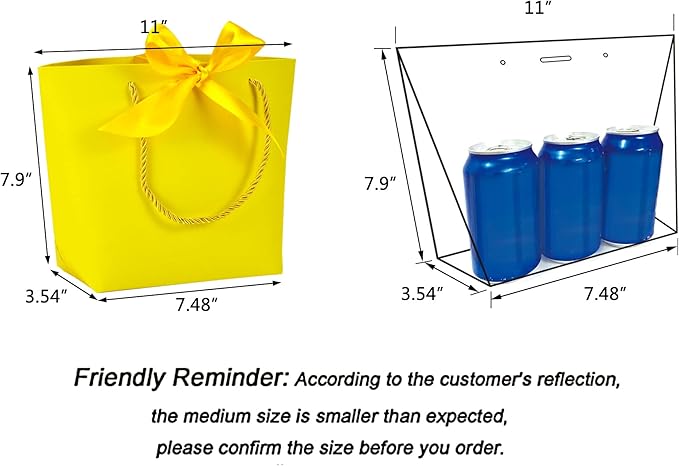 HUAPRINT Gift Bags with Handles, 7.48×3.54×7.9 inches, Party Favor Bags with - Image 2