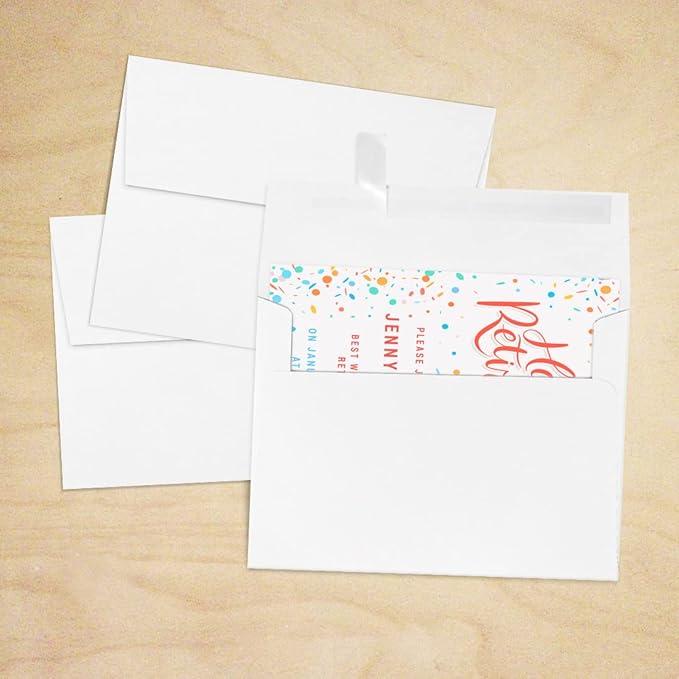 LUXPaper A7 Invitation Envelopes | Peel & Press | 5 1/4" x 7 1/4" | White | - Image 7