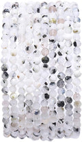 Faceted Natural White Spectrolite Stone Round Loose Semi Gemstone Beads by Beadia