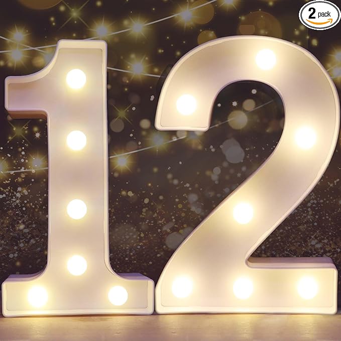 Pooqla Decorative LED Light Up Number Letters, Battery Operated by Pooqla