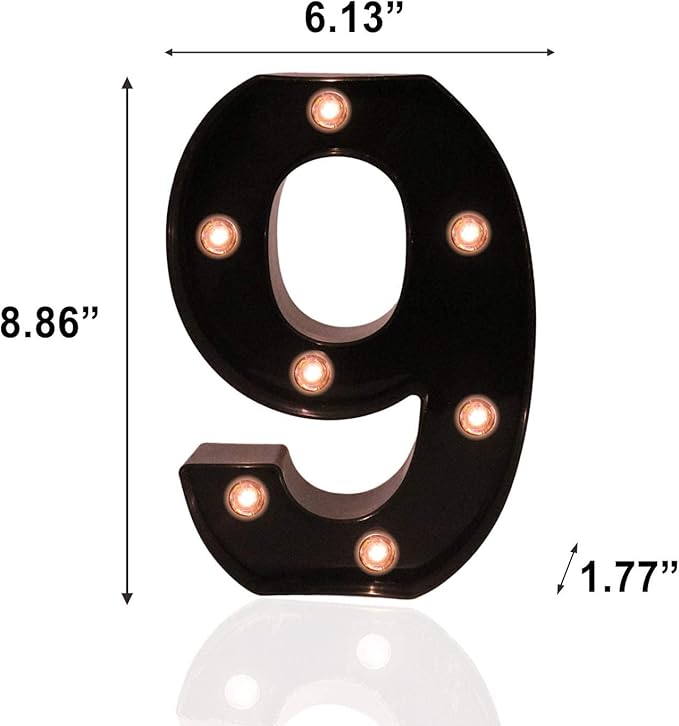 OYCBUZO Light Up Black Alphabet Marquee Number Sign LED Marquee Number Lights - Image 6