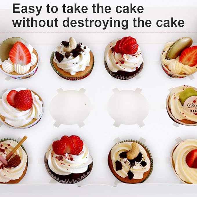 Rarapop 15 Pack Cupcake Boxes Hold 12 Standard Cupcakes, Food Grade Cupcake - Image 3