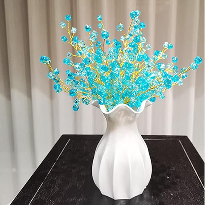 16PCS Crystal Artificial Flowers Bouquets Handmade Acrylic Flower Branches Fake - Image 2