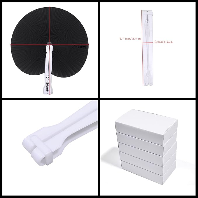 12 Packs Decorative Paper Folding Hand Fans Handheld - Image 2