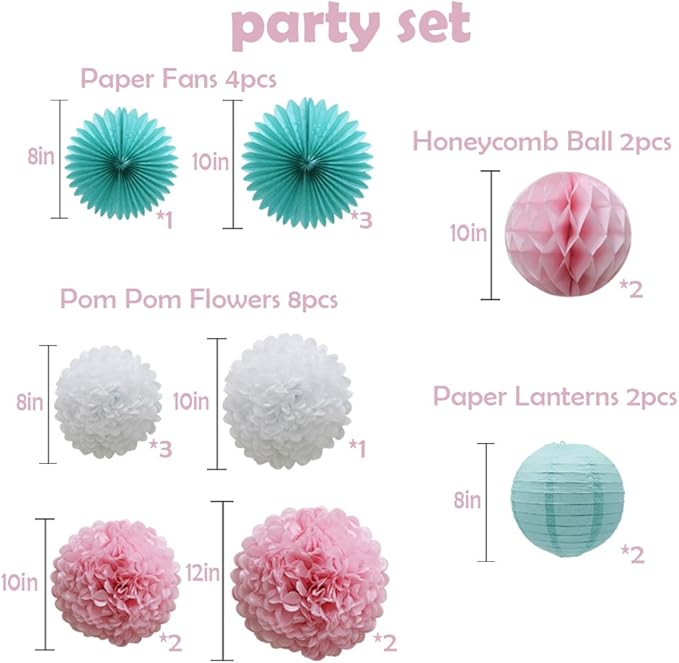 Teal Party Supplies for Bridal Baby Shower First Birthday Party Wedding - Image 2