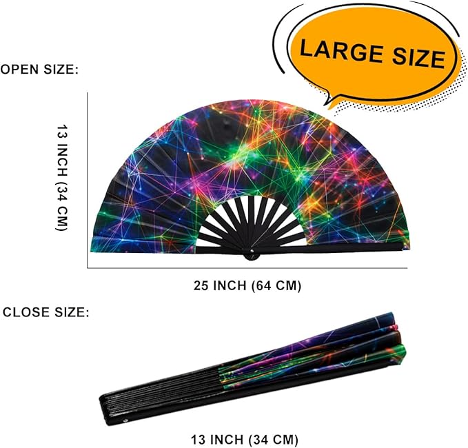 Amajiji Rave Folding Hand Fan Popping Fans - Image 6
