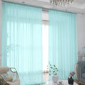 Window Lake Blue Sheer Curtains 63 Inches Long 2 Panels Sheer Curtain Basic Rod by L%26TEC