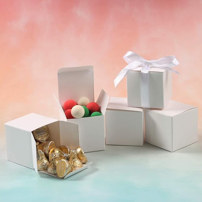 COTOPHER 25pcs Wedding Favor Boxes, Paper Gift Boxes 3x3x3 Inches Small Gift - Image 2