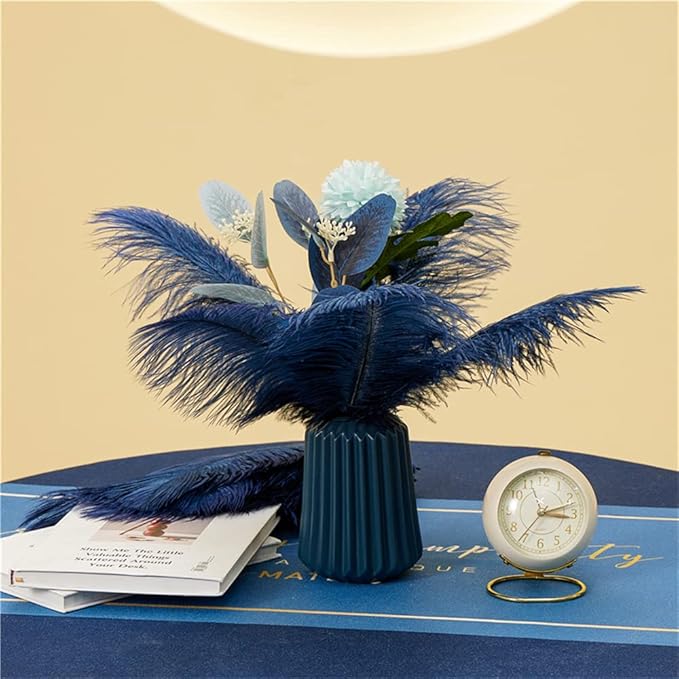 NEWONG 30pcs Navy Blue Ostrich Feathers Natural Bulk 9-12inch Vase Craft - Image 7