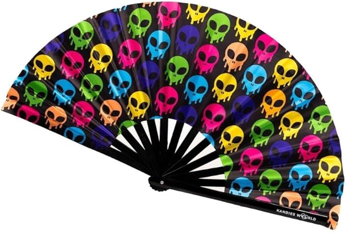 Kandies World UV Reactive Custom Festival Folding Hand Fan by KandiesWorld