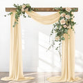 Champagne Gold Fall Elegant Arch Draping Fabric 2 Panels Outdoor 29" × 20Ft by Santaben