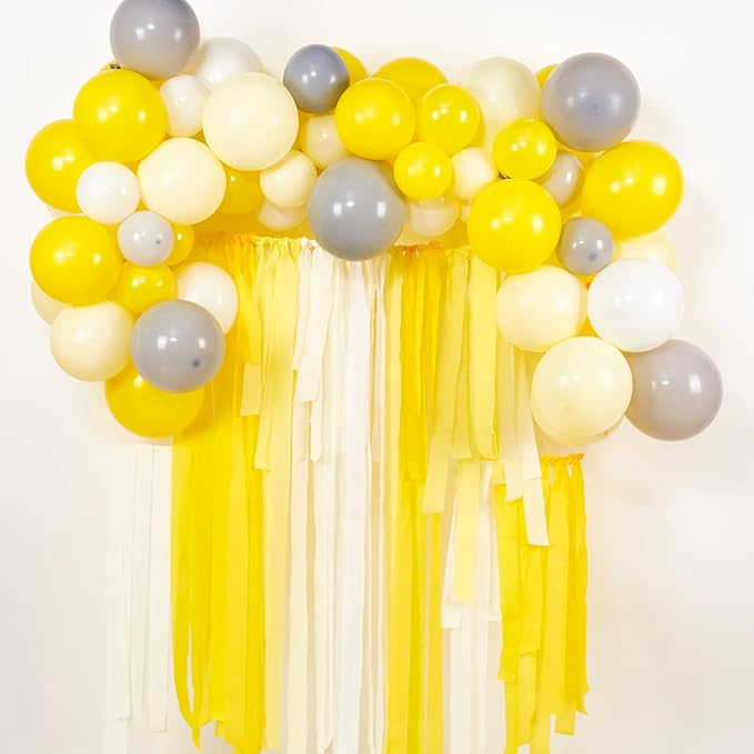 PartyWoo Crepe Paper Streamers 4 Rolls 328ft, Pack of Yellow Crepe Paper - Image 2
