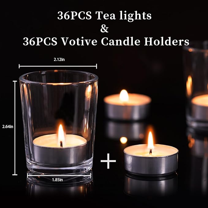 36Pcs Clear Tealight Candle Holder - Image 2