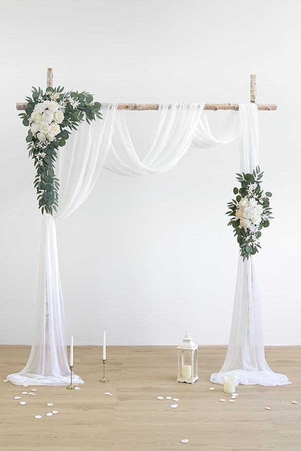 White Artificial Wedding Arch Flowers Kit - Image 2
