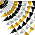 40M/130FT Black Gold Silver Triangle Pennant Banner Flag Metallic Fabric by raqieden