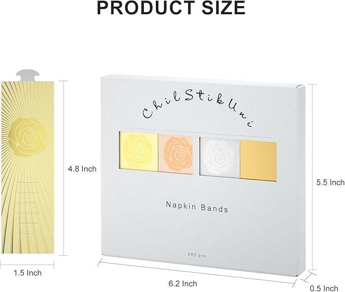 Polymer Material Reusable Napkin Band, Glue-Free Tear-Proof Water Resistant - Image 7