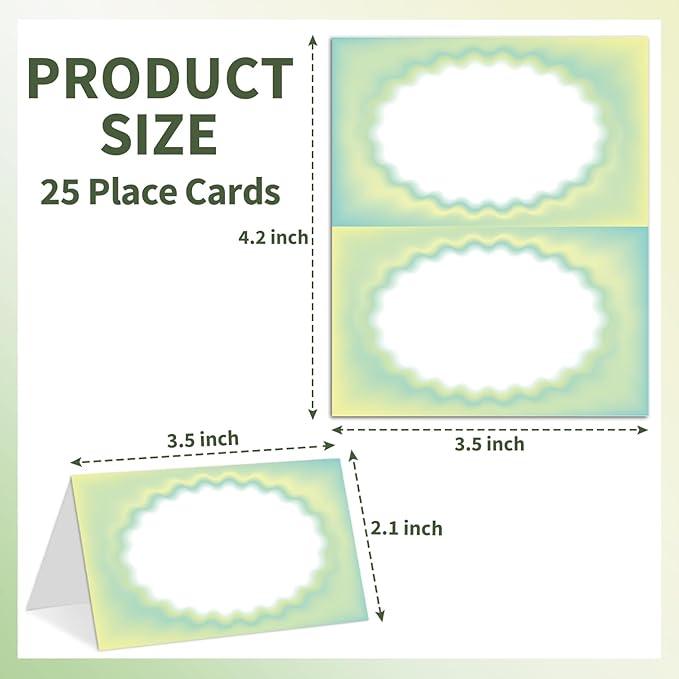 25 Color Gradient Place Cards for Table Seating, Colorful Wedding Name Place - Image 2
